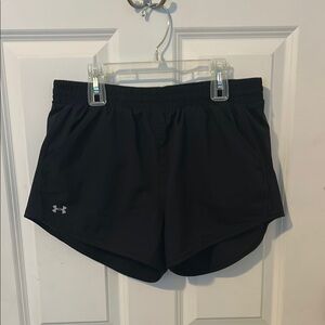 Under Armour Black Athletic Shorts with Curved Hem